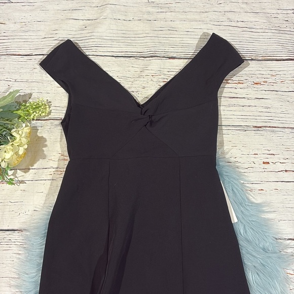 NWT Show Me Your Mumu Zurich Knot Gown in Black Stretch Crepe - Picture 3 of 9